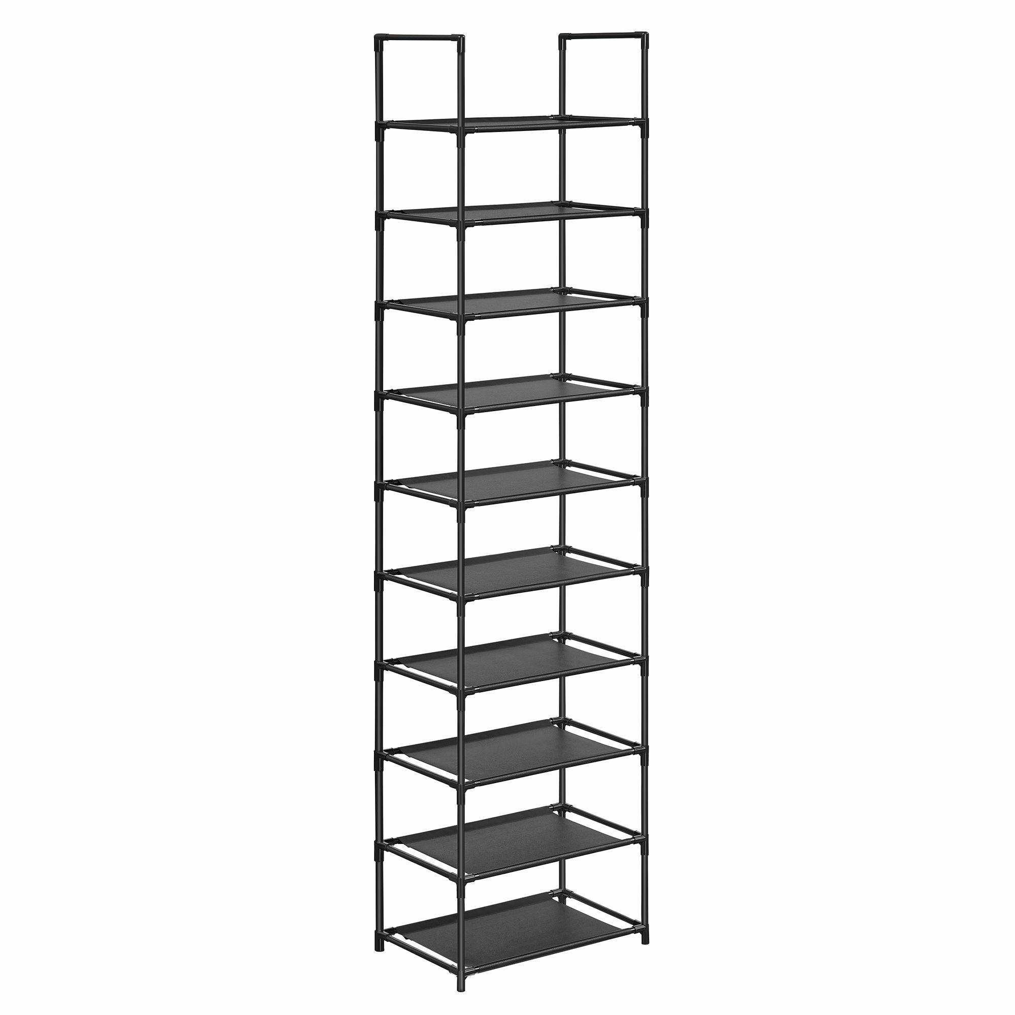 Szafka na Buty 10-Poziomowa Czarna Modułowa 173 cm
