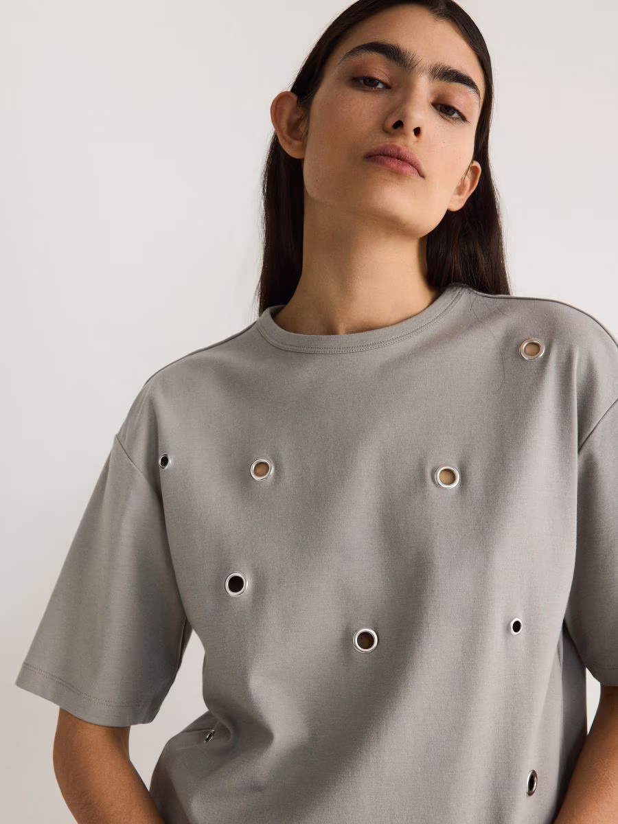 Oversized T-Shirt With Eyelets