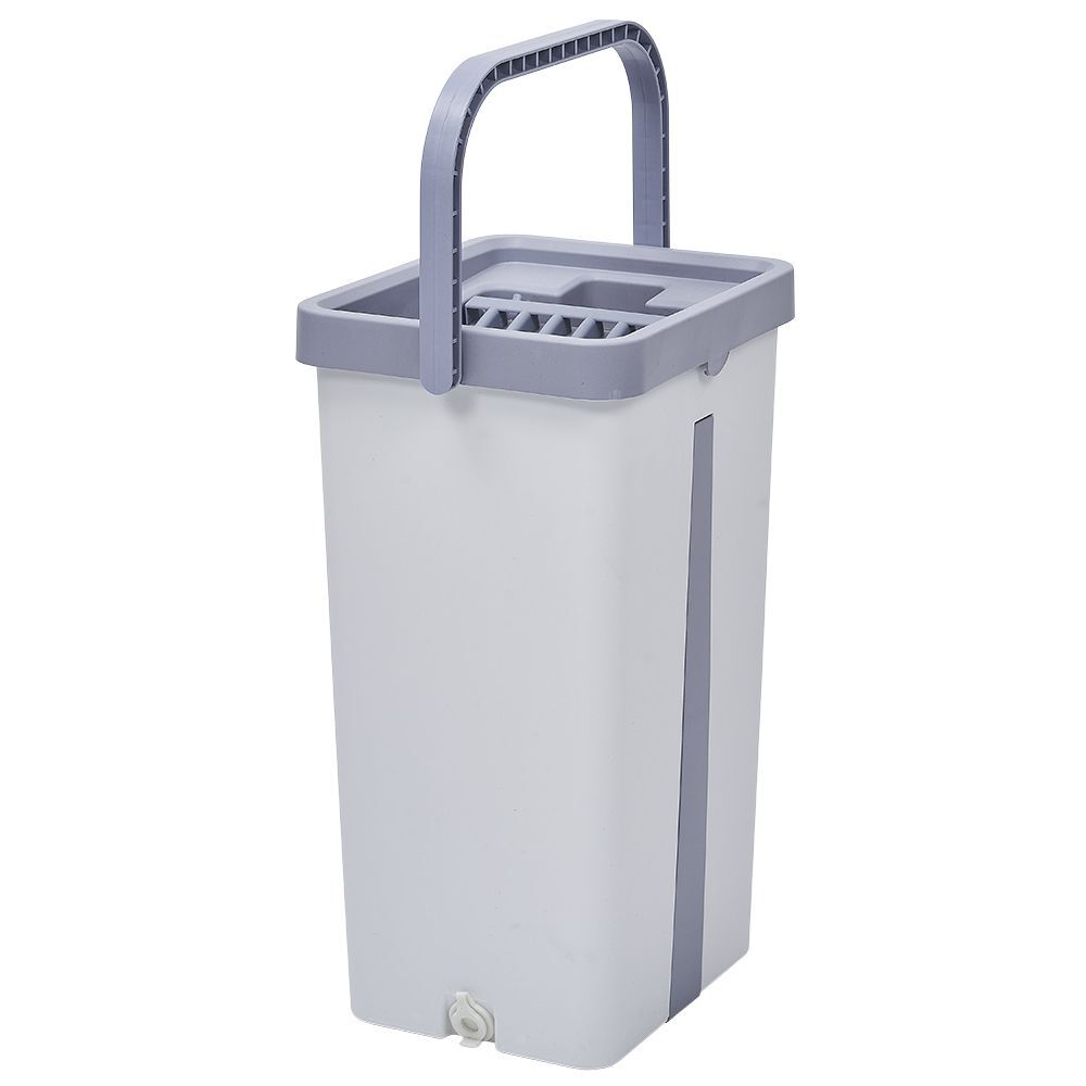 Seau essoreur avec balai plat pliable 8 L
