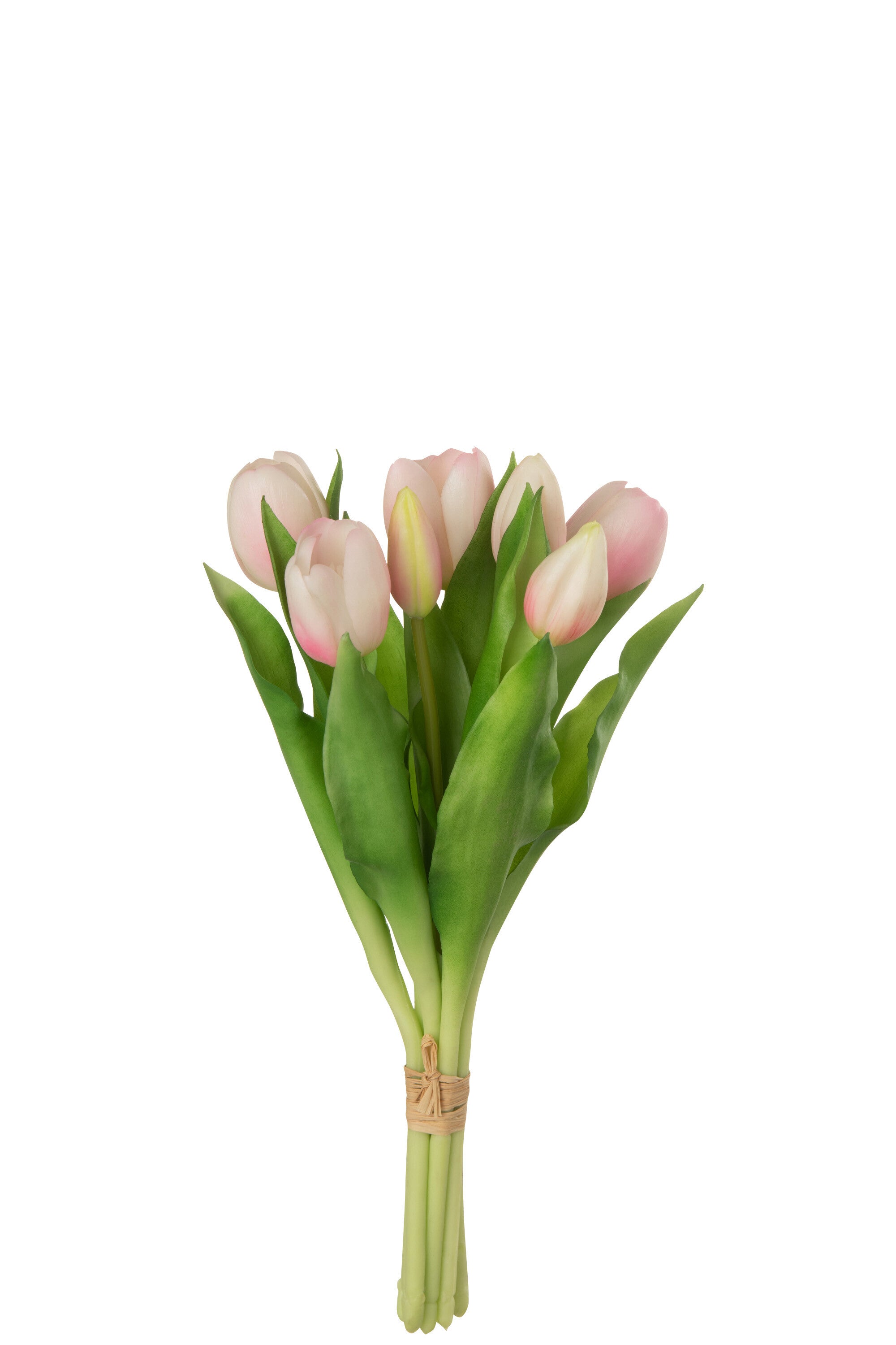 J-Line boeket Tulpen 7 stuks - kunststof - lichtroze - small