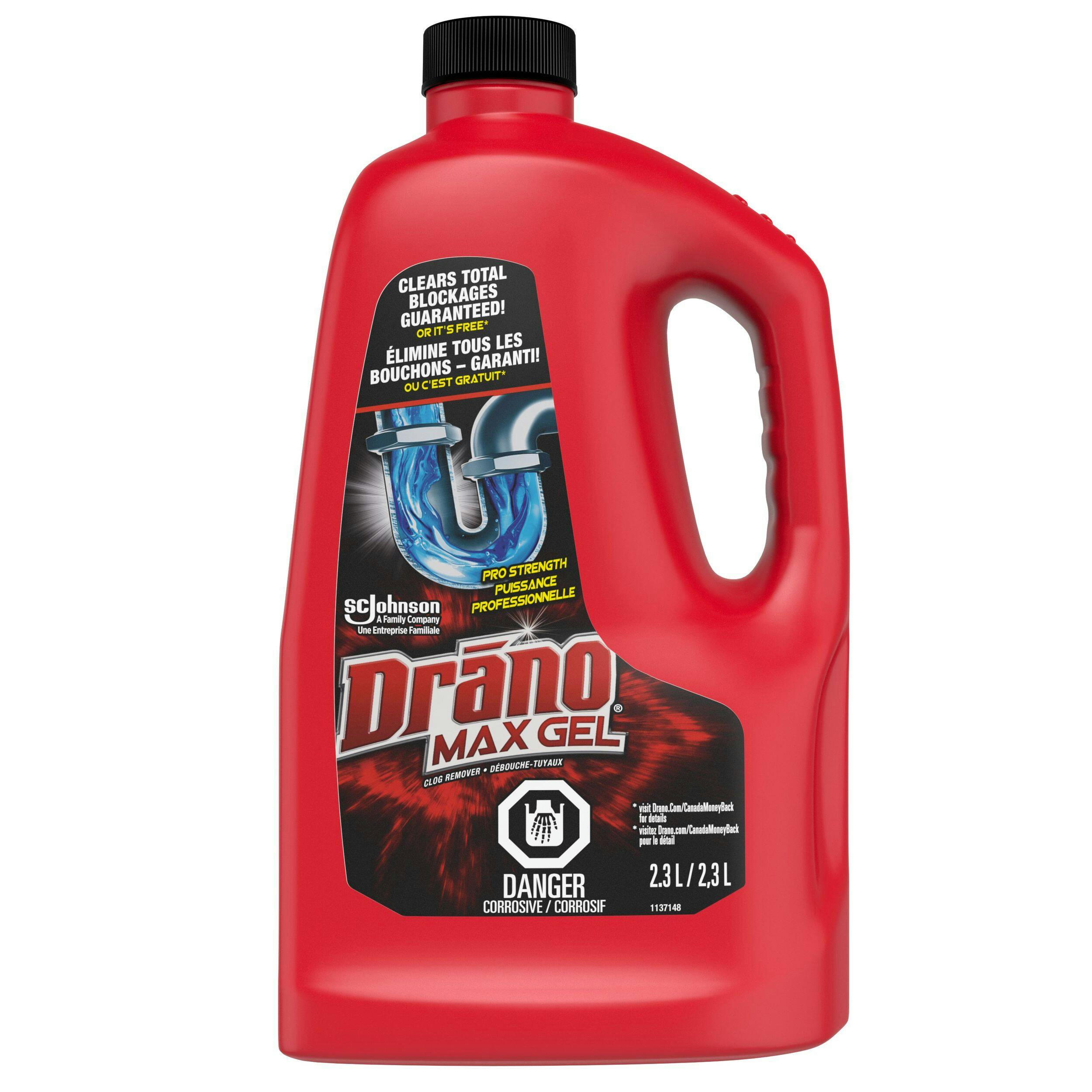Drano Pro Strength Max Gel Drain Cleaner & Clog Remover, 2.3-L