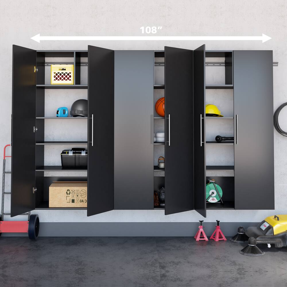 Prepac HangUps Mounted Storage Cabinet Set E, Assorted Colours, 20 x 108 x 72-in, 3-pc