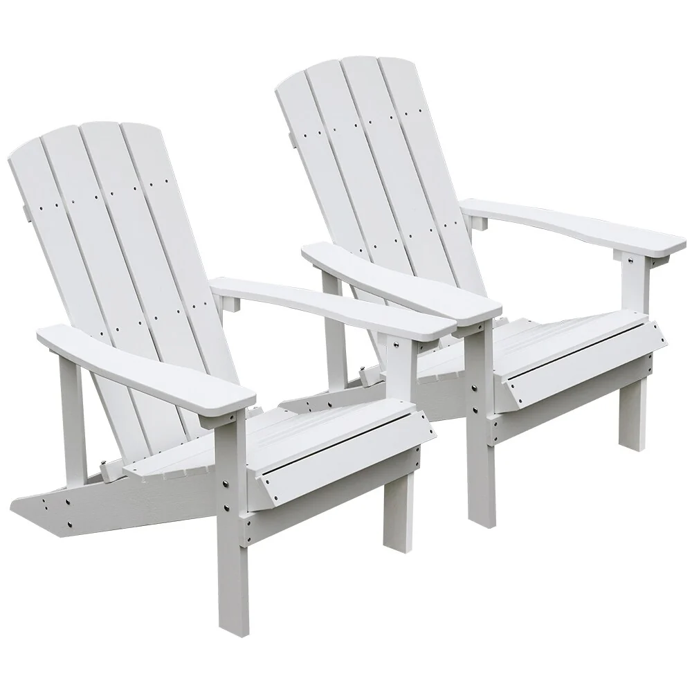 Set Of 2 Patio Outdoor Pool Garden Lounge Chairs Adirondack Chairs