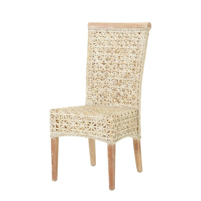 DORIS - Chaise en rotin pour salon beige