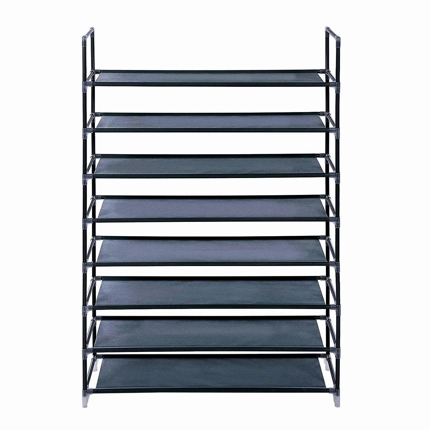 8 Layers Non-woven Fabrics Large Capacity Shoe Rack Black