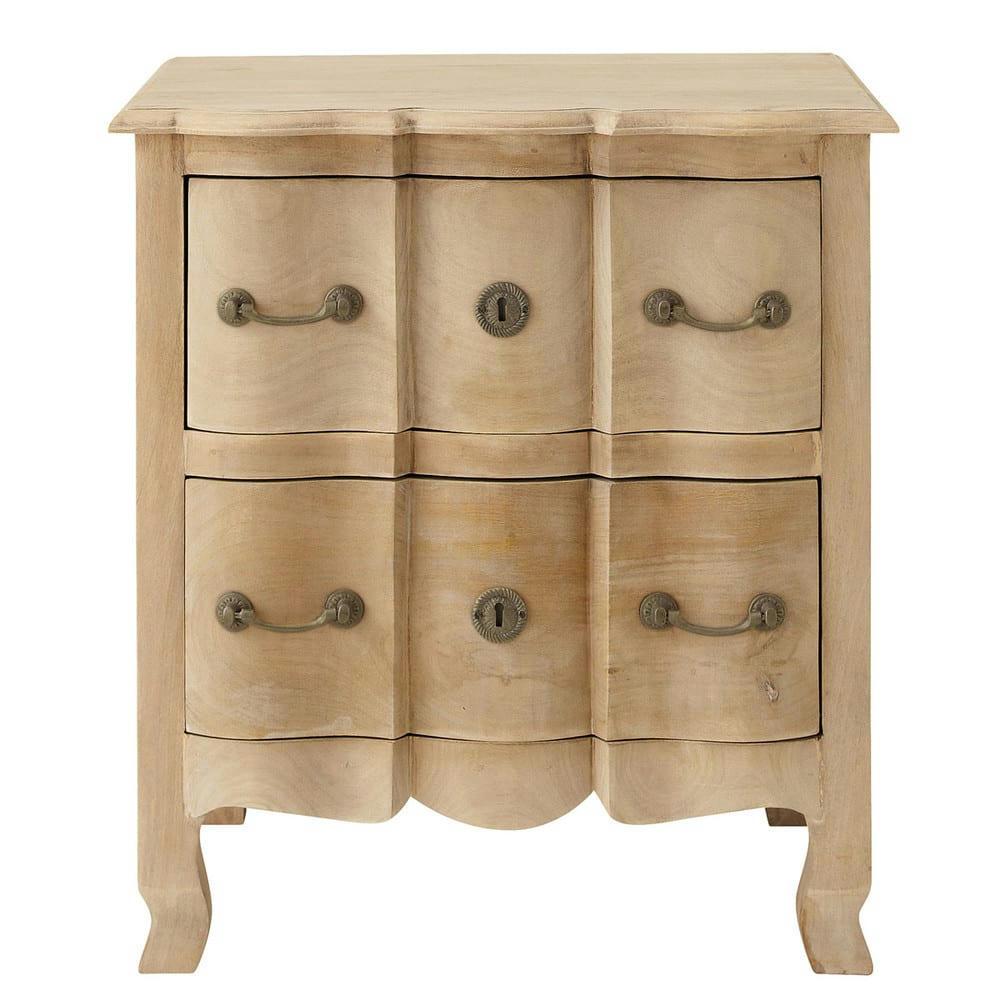 Colette - Table de chevet avec tiroirs en manguier et acacia