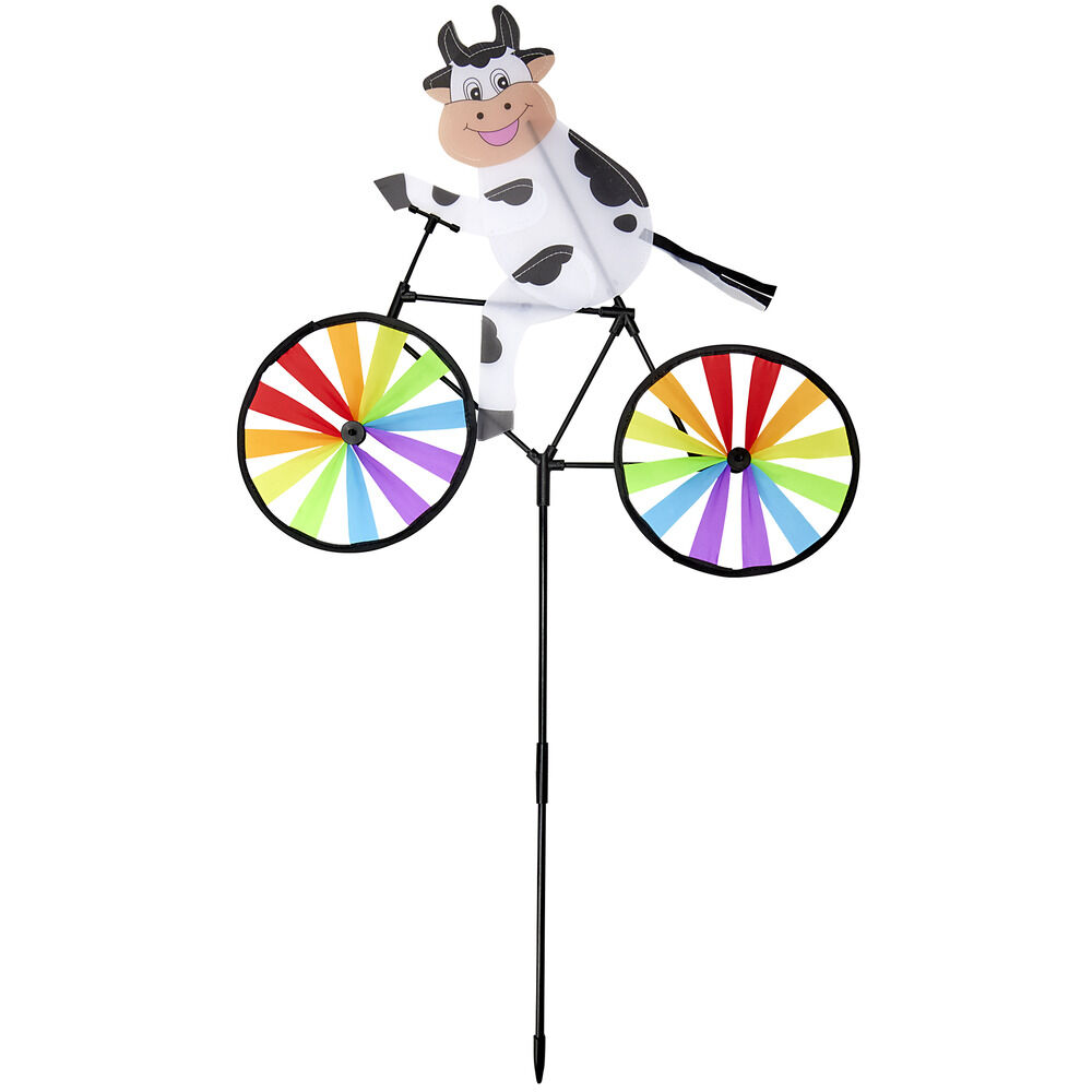 Moulin à vent à planter forme vélo multicolore H59cm (3 modèles)
