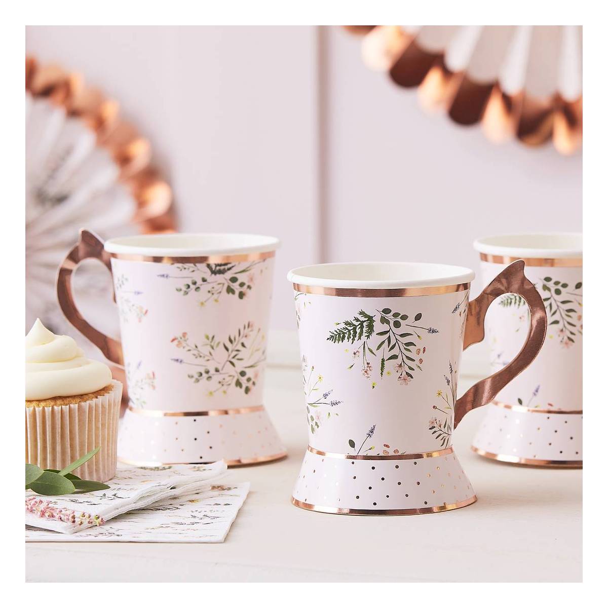 Ginger Ray Afternoon Tea Party Cups 8 Pack