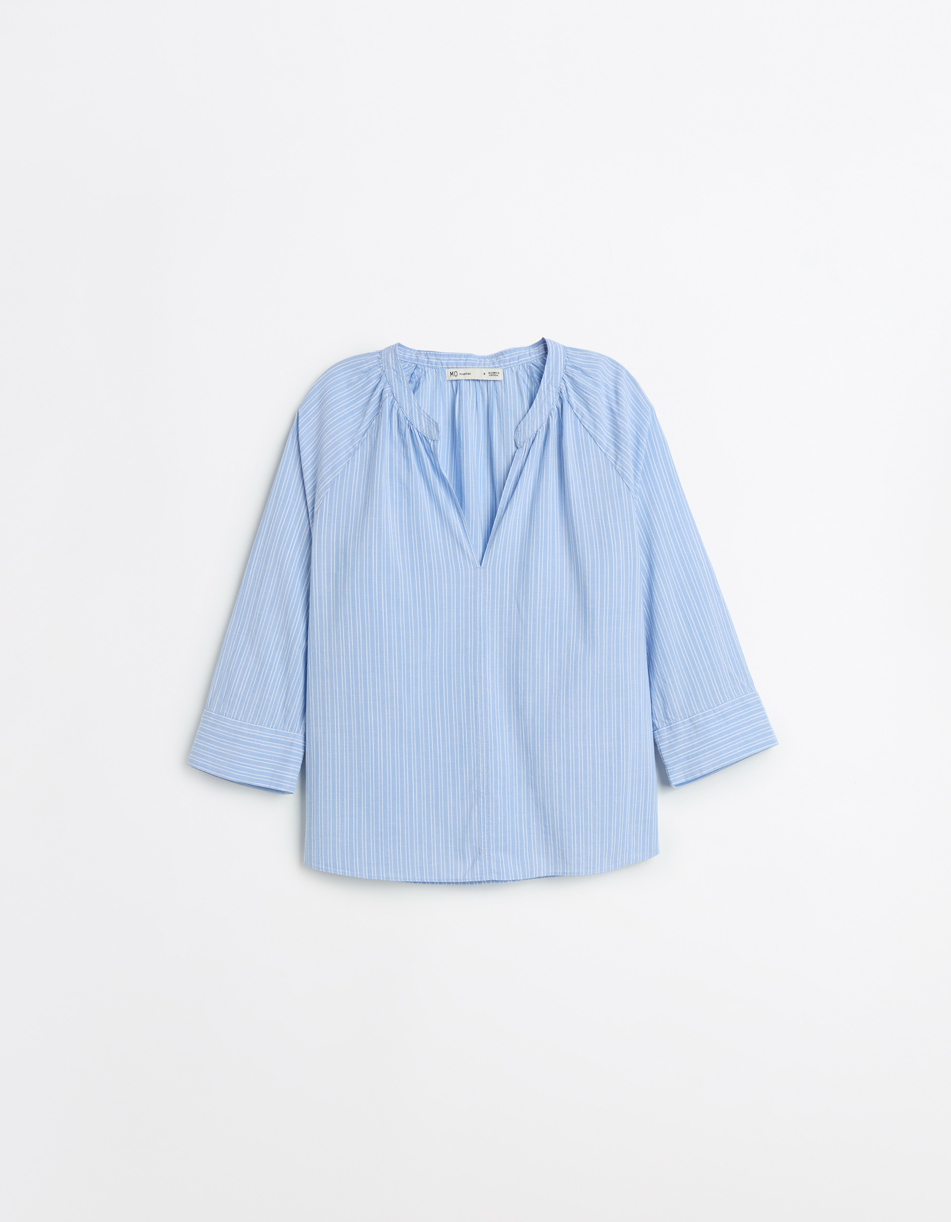 Blusa Riscas, Mulher, Azul Claro