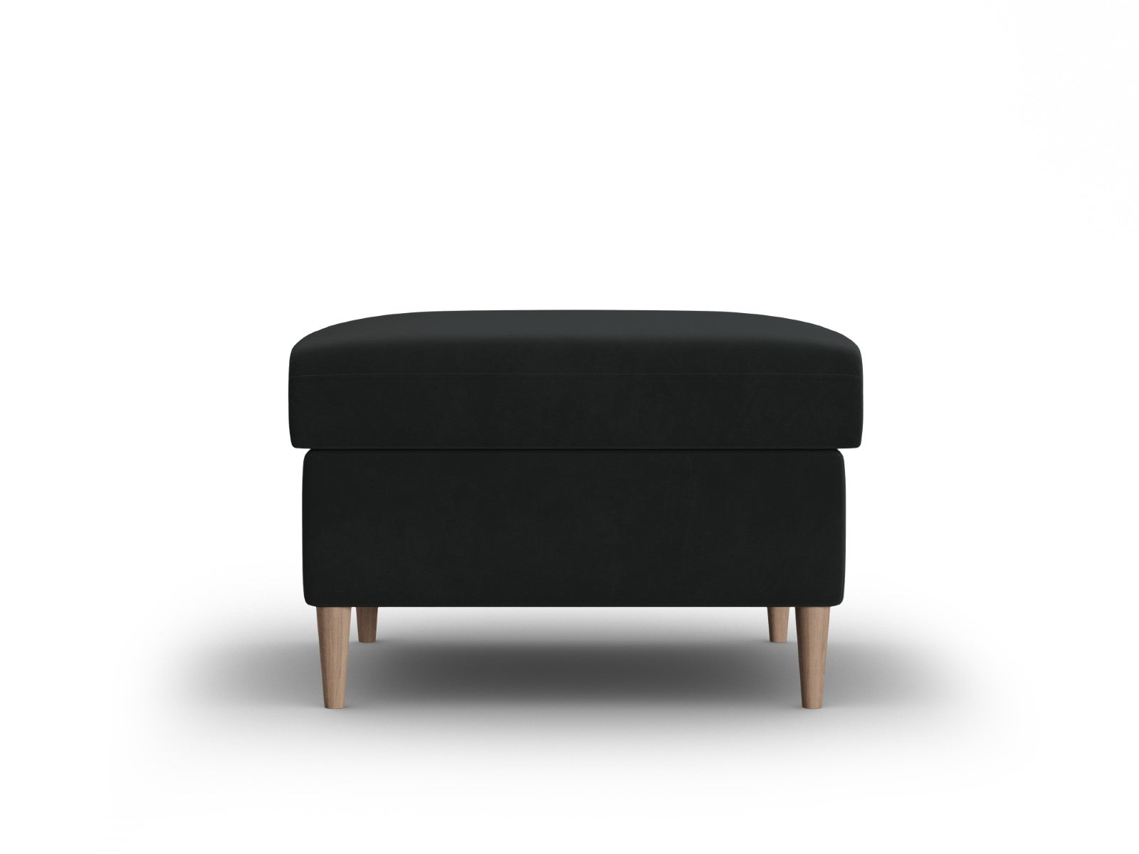 Cosmopolitan Design Poef Kyoto flueel zwart - 70x70x45cm