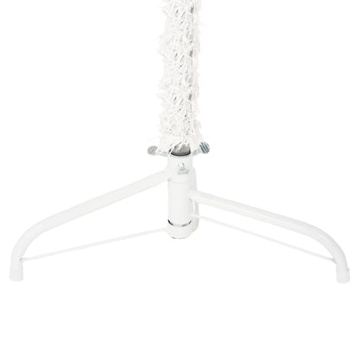 NNEVL Slim Artificial Half Christmas Tree with Stand White 180 cm