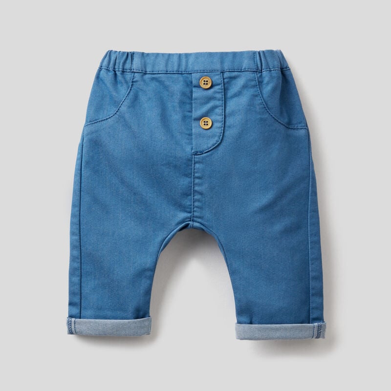 Trousers in stretch cotton blend