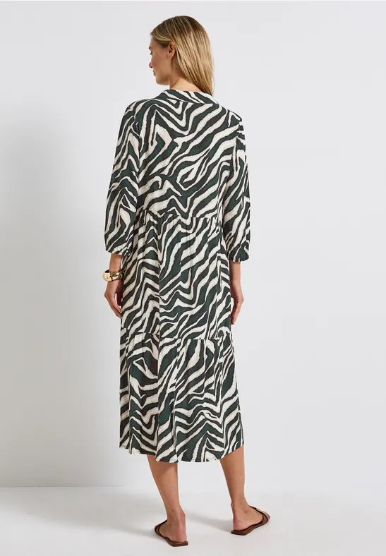 Gemustertes Volant-Kleid