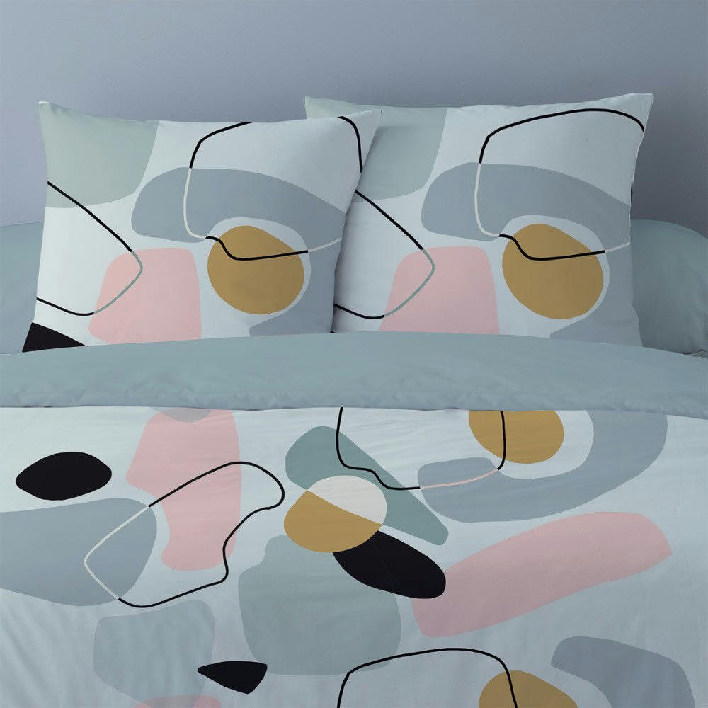 - Parure de couette 100% coton imprimée 260x240 2 taies