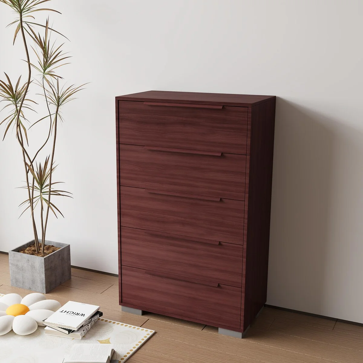 Albany 28 inch Bedroom 5-drawer chest in matte dark brown - 28'' wide