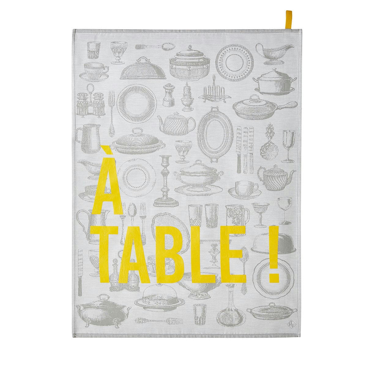 À TABLE - Torchon en coton argenterie 60 x 80