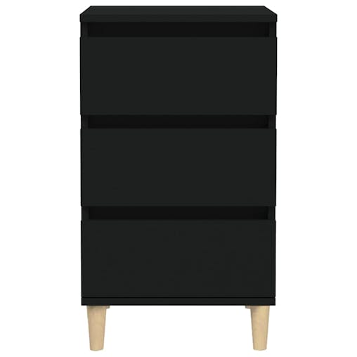 NNEVL Bedside Cabinet Black 40x35x70 cm Engineered Wood
