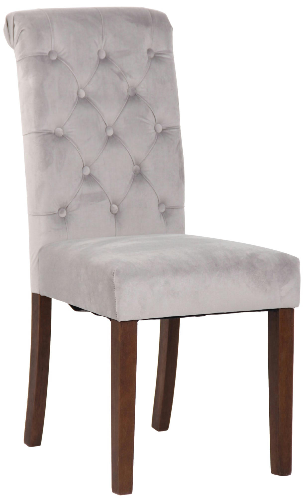 LISBURN - Chaise de salle à manger matelassée en velours Gris