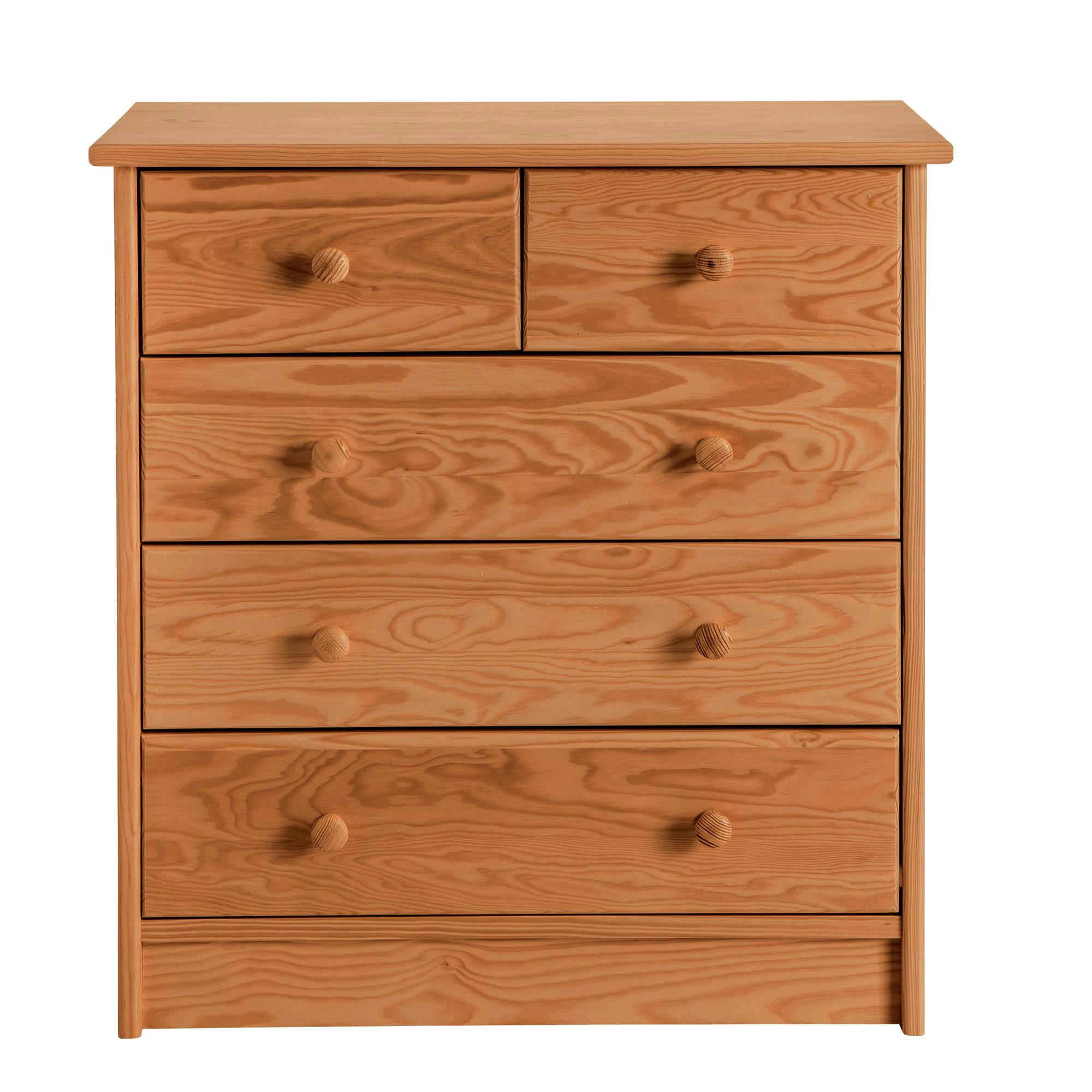 IRIS - Commode 5 tiroirs en bois massif miel