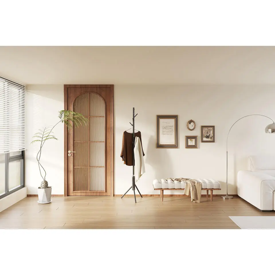 Staande kapstok Kassie - &Oslash;48 x 174 cm - Zwart / Metaal