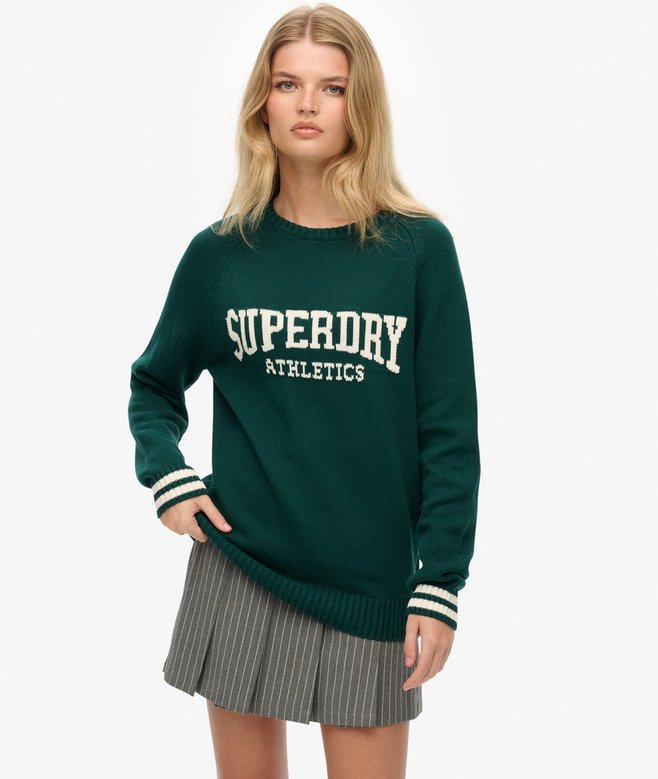 Slouchy Intarsia Graphic Knitted Jumper