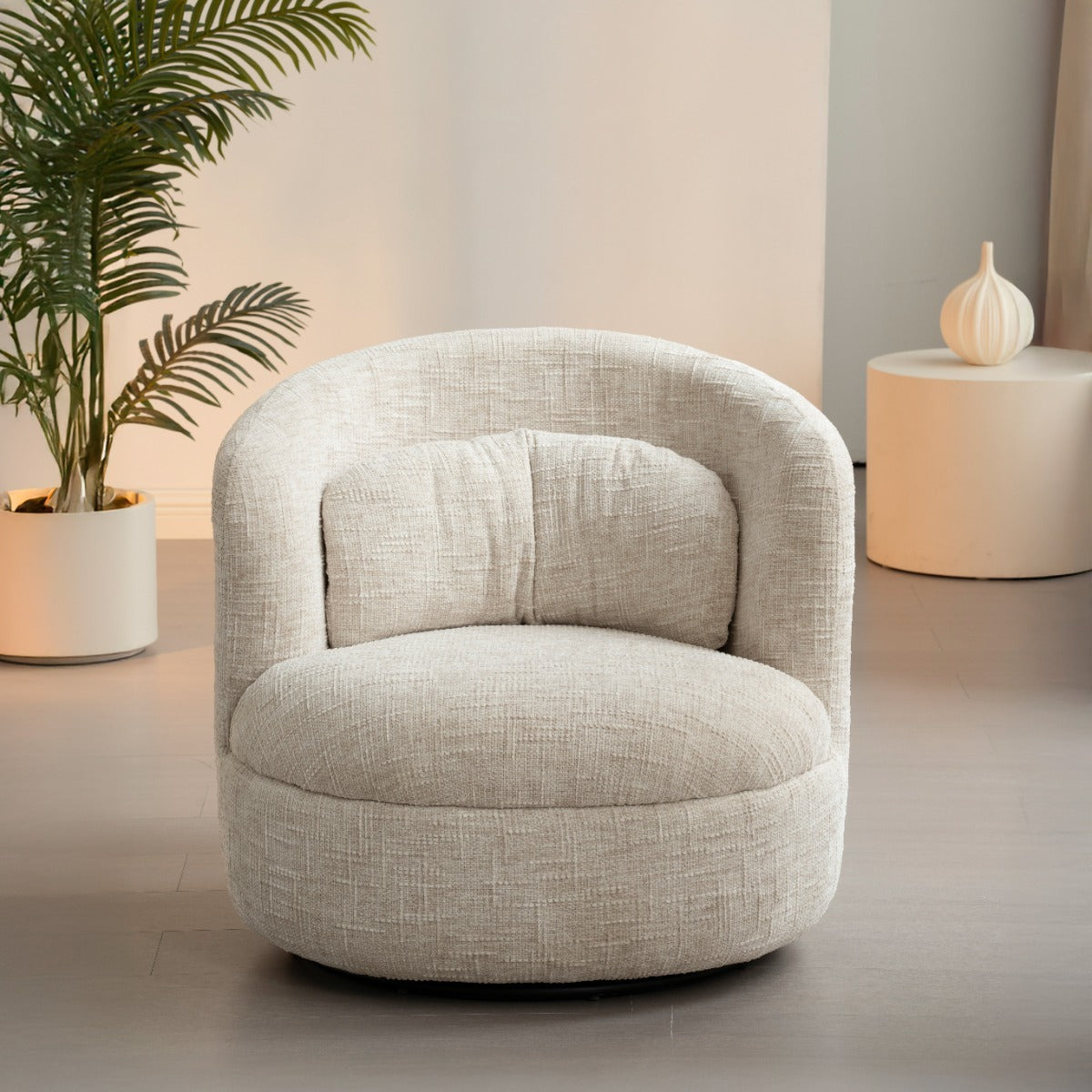 Livingfurn - Fauteuil Britt Cream - 85x84x76cm