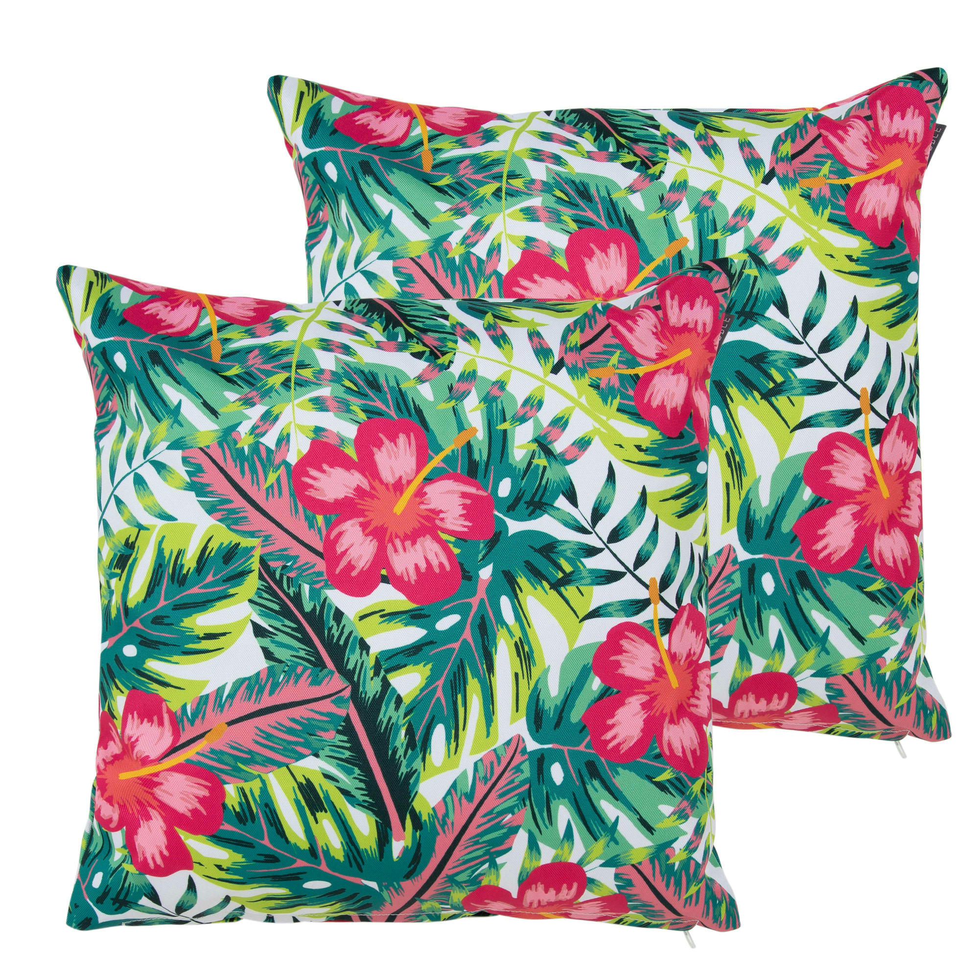 - Lot de 2 coussins d'extérieur tropical 43x43