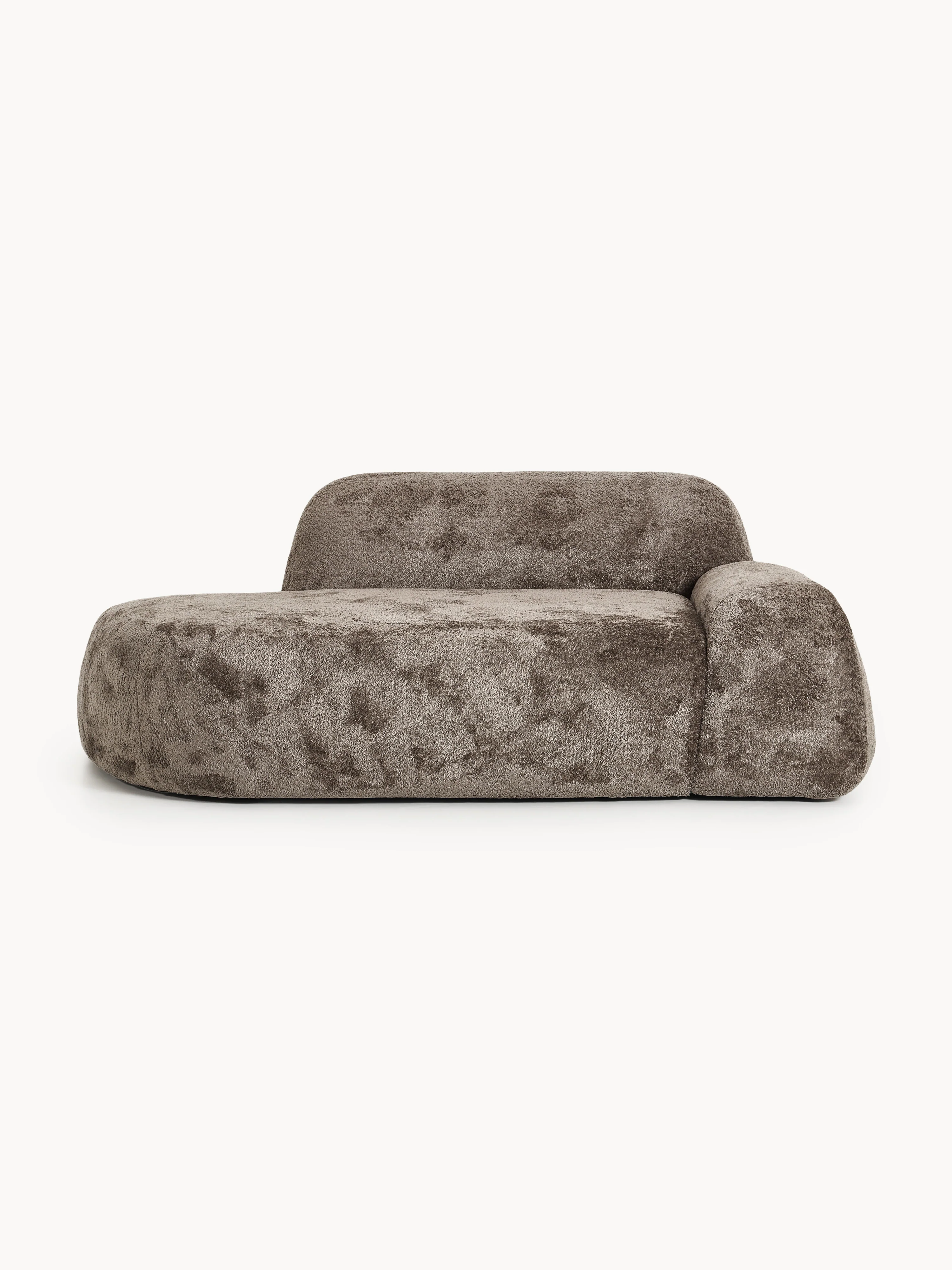 Sofa Wolke (2-Sitzer) aus Teddy-Bouclé mit Chaiselongue-Ende