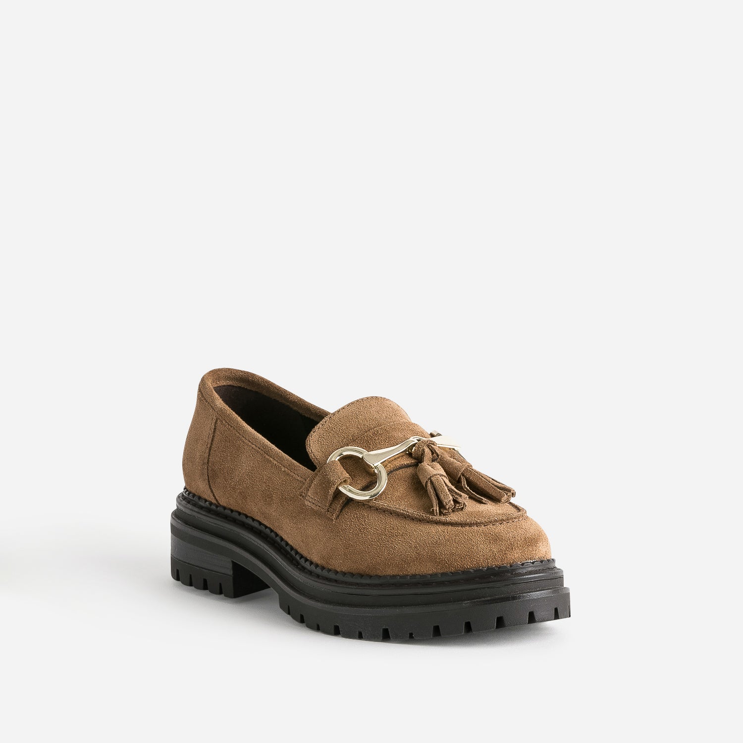 Mocassin TEXTO camel cuir velours