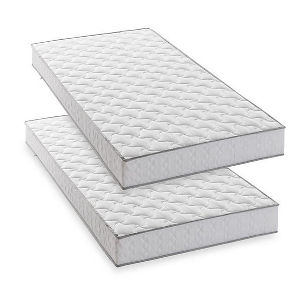 Lot de 2 matelas - 90 x 190 cm - Mousse - 14 cm - 5 zones de confort - DEKO DREAM - Hahtuva