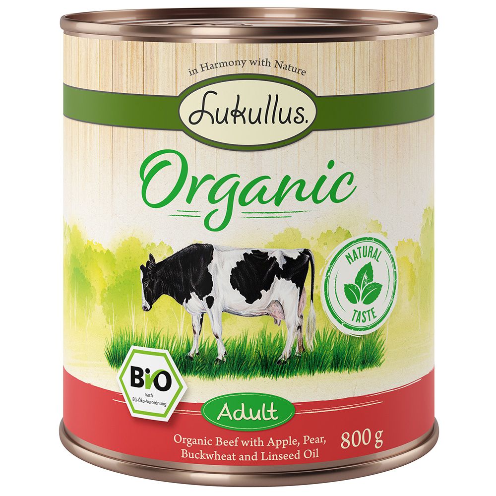 Lukullus Organic Adult Beef with Apple (gluten-free)