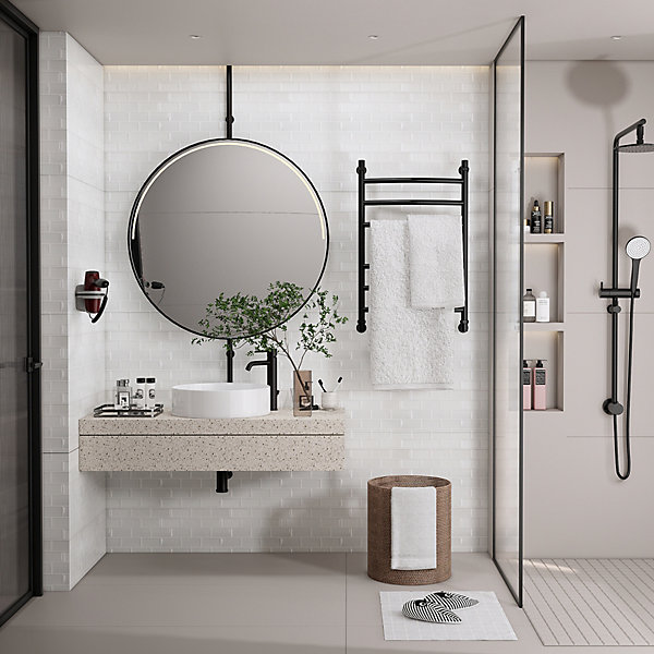 Mosaïque céramique blanc L. 29,3 x l. 28,8 cm GoodHome