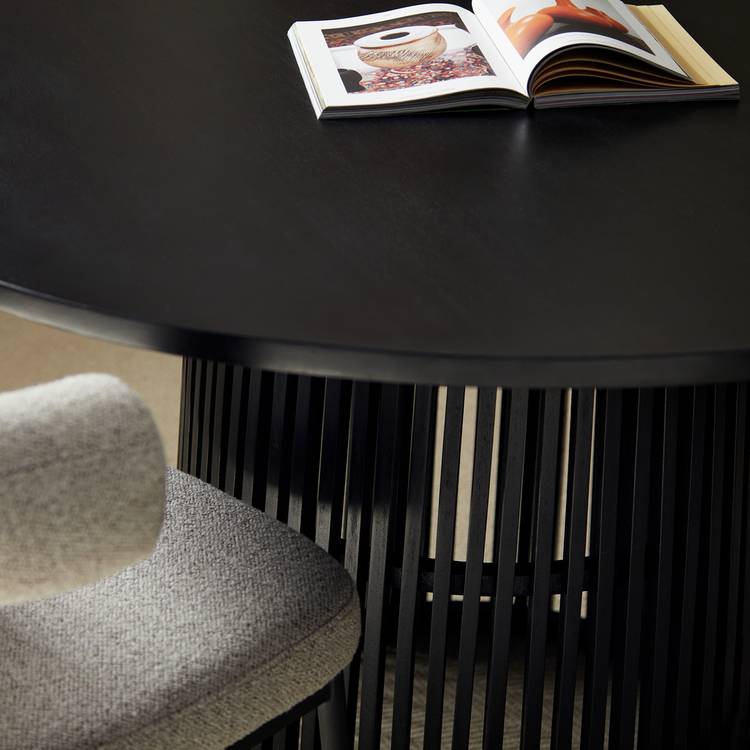 Habitat Jericho Black Dining Table & 4 Grey Chairs