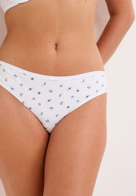 Womens 3pk Blue Floral High Cut Brazilian Briefs