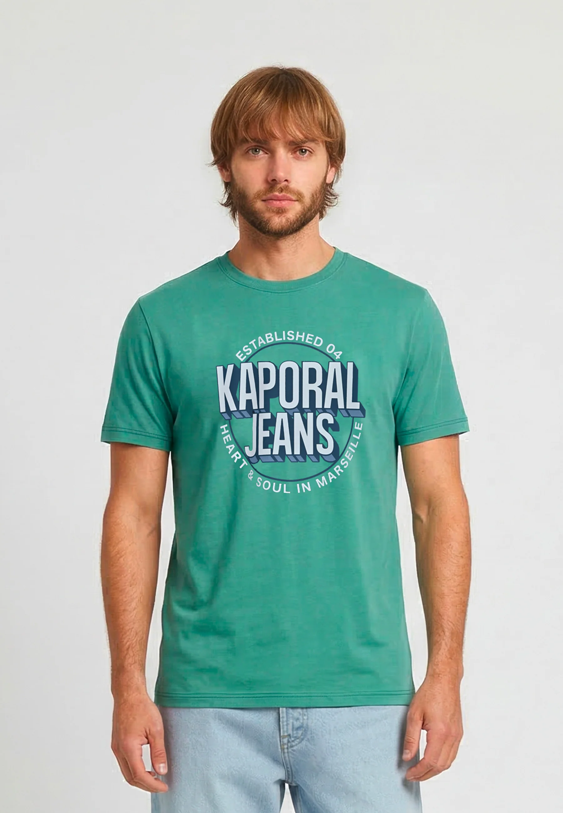 T-shirt manches courtes regular menthe coton TYLER