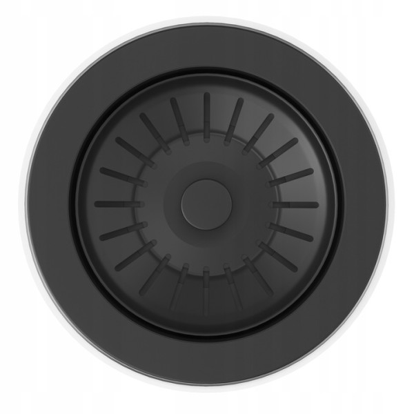 Sitko do zlewozmywaka czarne korek stal nierdzewna PCV 90 mm