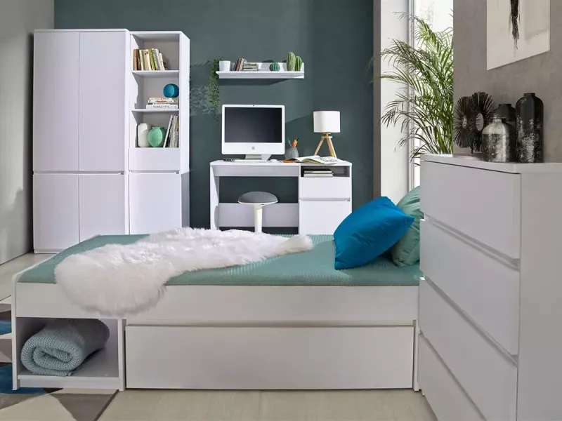 Szafa 45 cm młodzieżowa z półkami ANETT biały