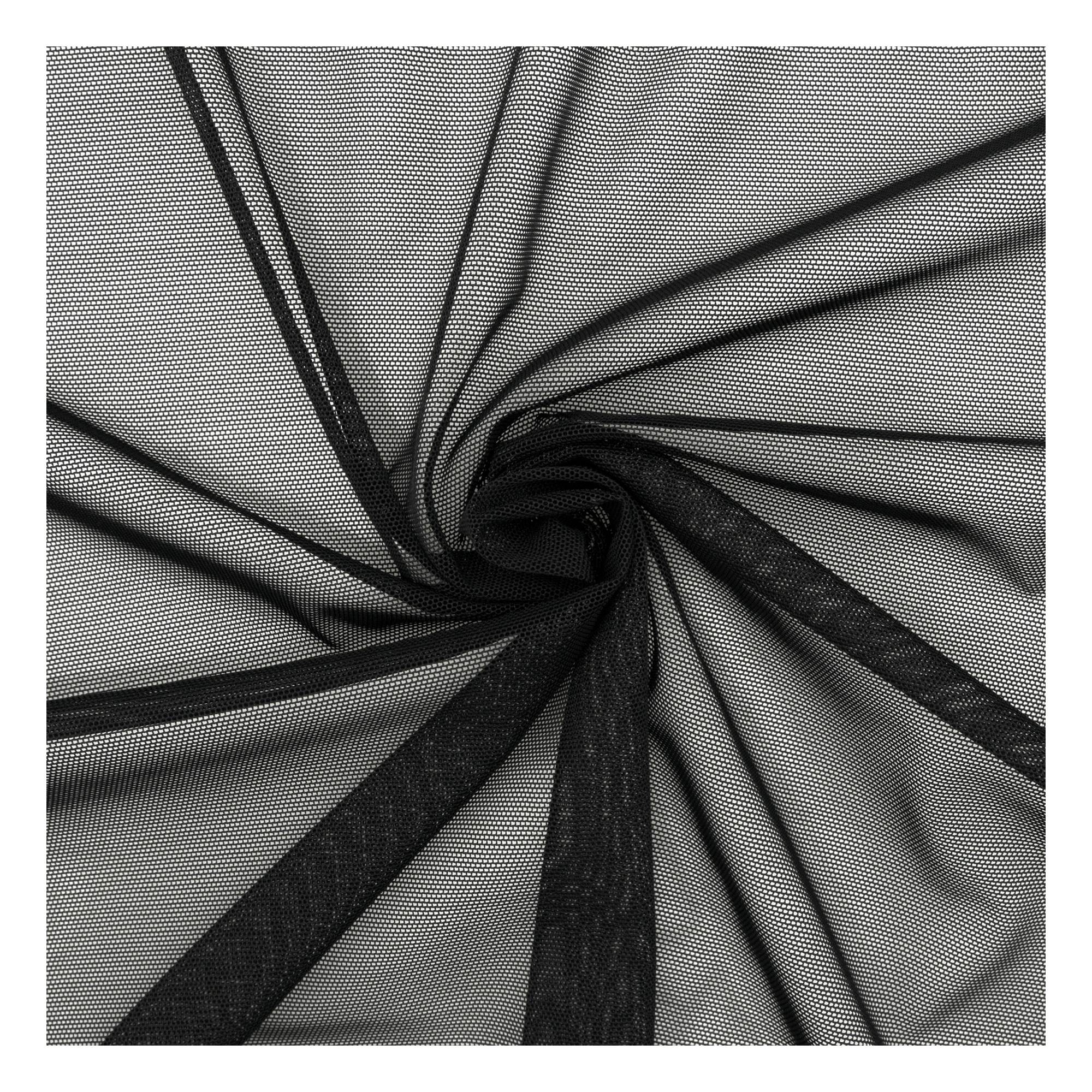 Black Spandex Mesh Fabric by the Metre