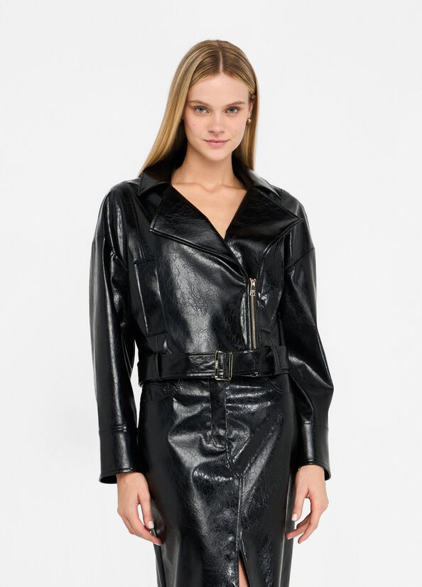 Giacca biker glossy