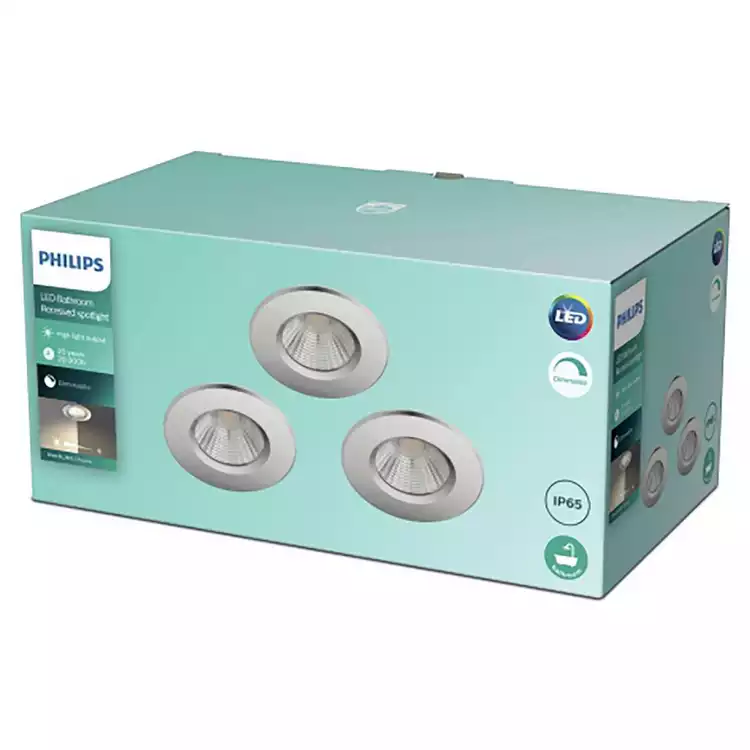 Philips Dive 3 Light Bathroom LED Spotlight - Chrome