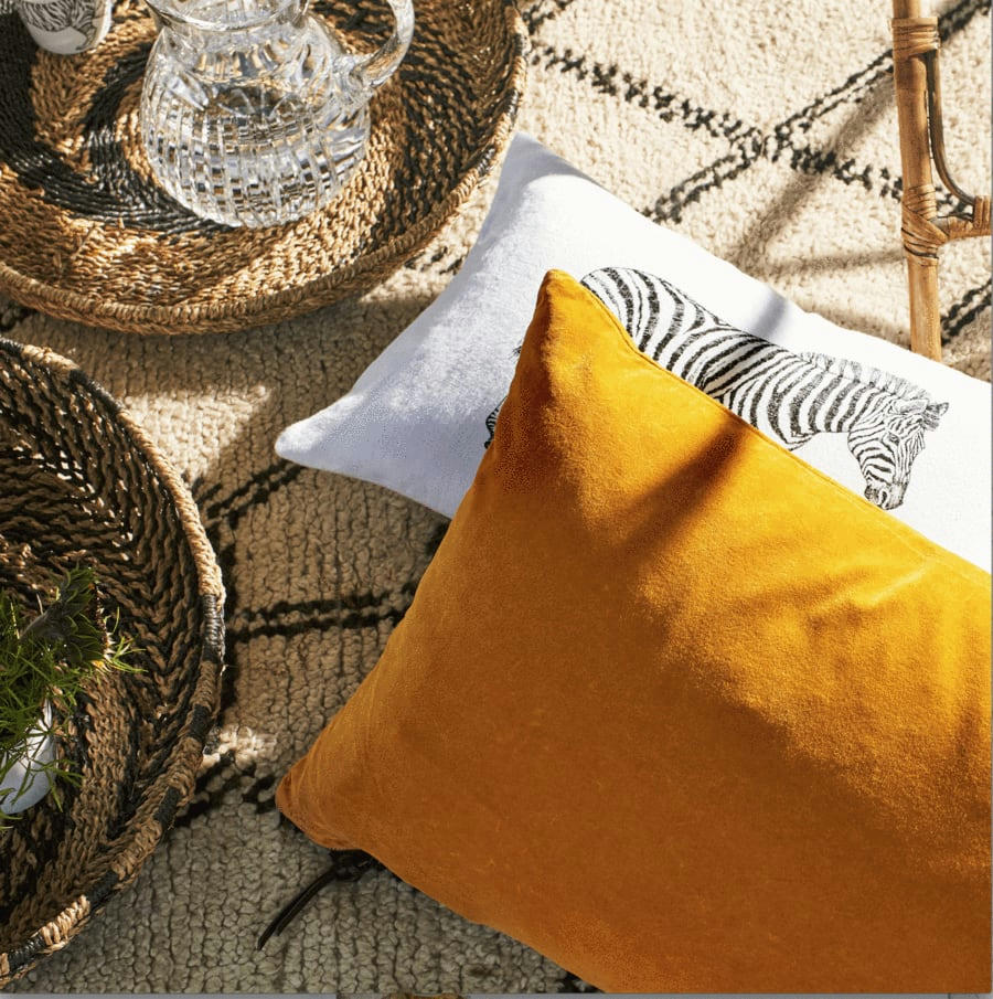 L'ESSENTIEL - Lavage de velours Moutarde 40x60