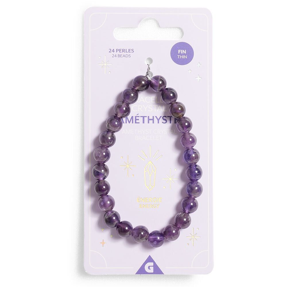 Bracelet crystal large 26 perles améthyste noir - énergie