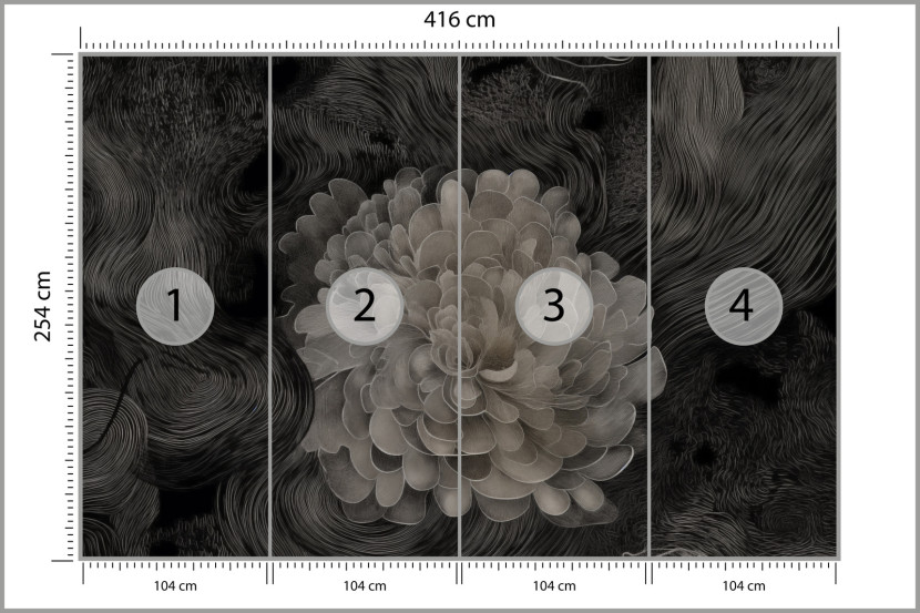 Fototapeta Monochromatyczna Kwiatowa Abstrakcja 416x254cm