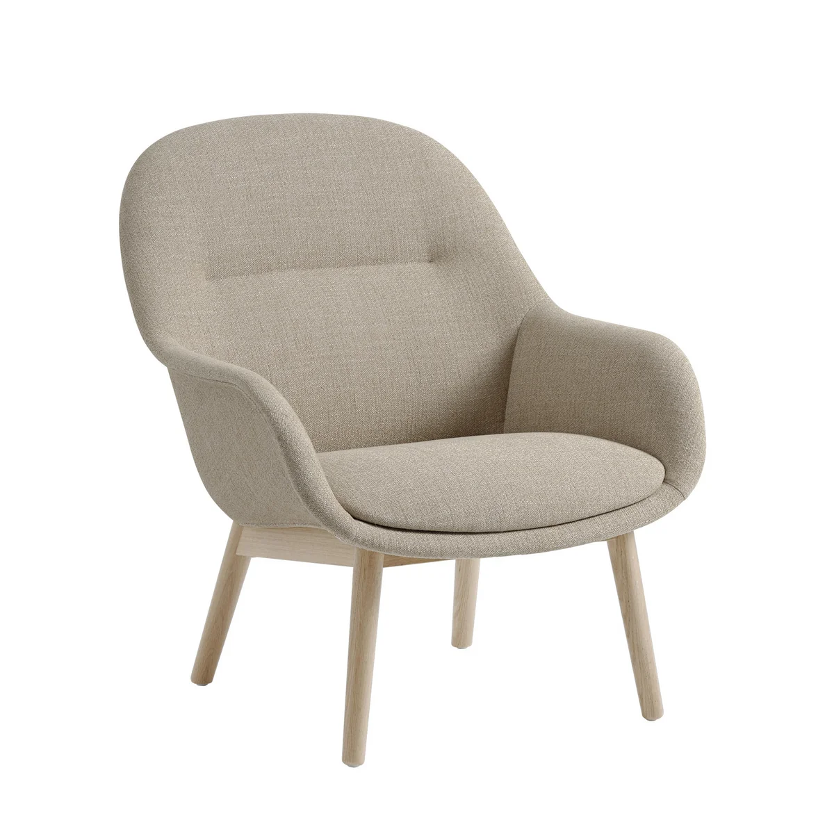 Muuto - Fiber Lounge Armchair Wood Base (gepolstert)