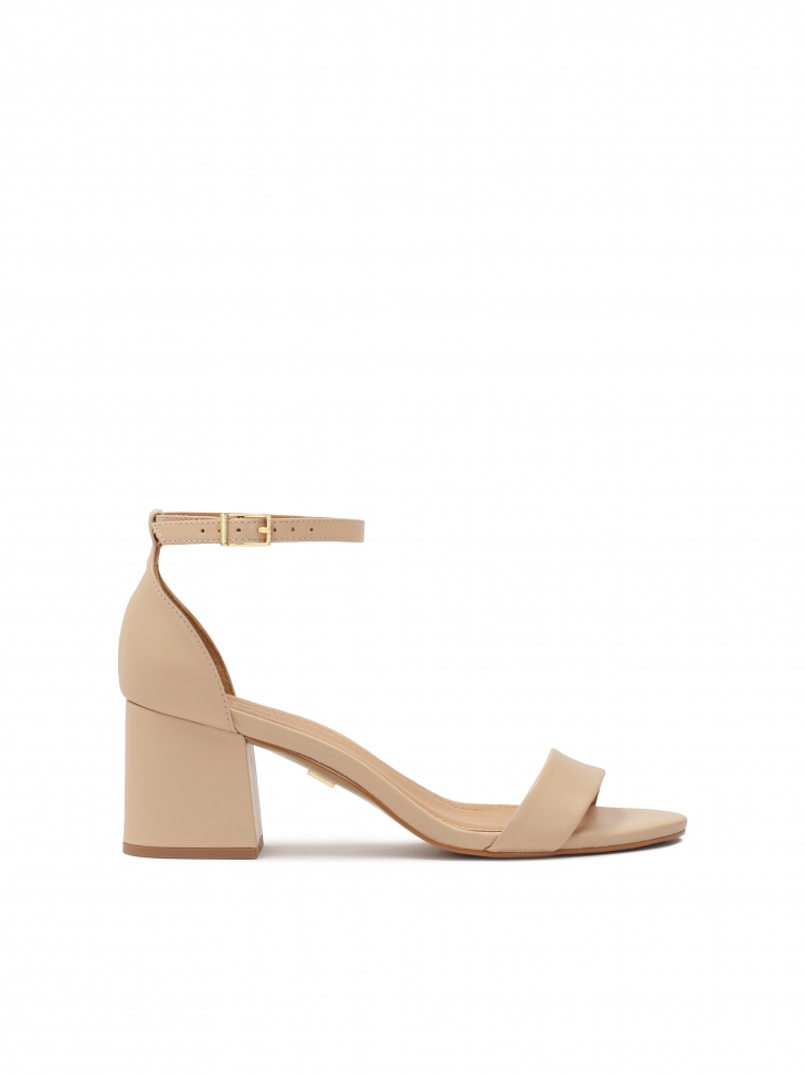Versatile beige low heel sandals