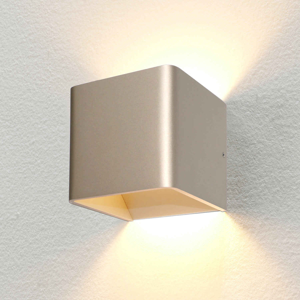 Artdelight wandlamp Fulda - 1 lichts - 10 x 10  cm - champagne