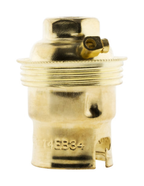 Douille À Baïonnette B22. 150 W. Coloris Or Acier Laitonné 1 Bague