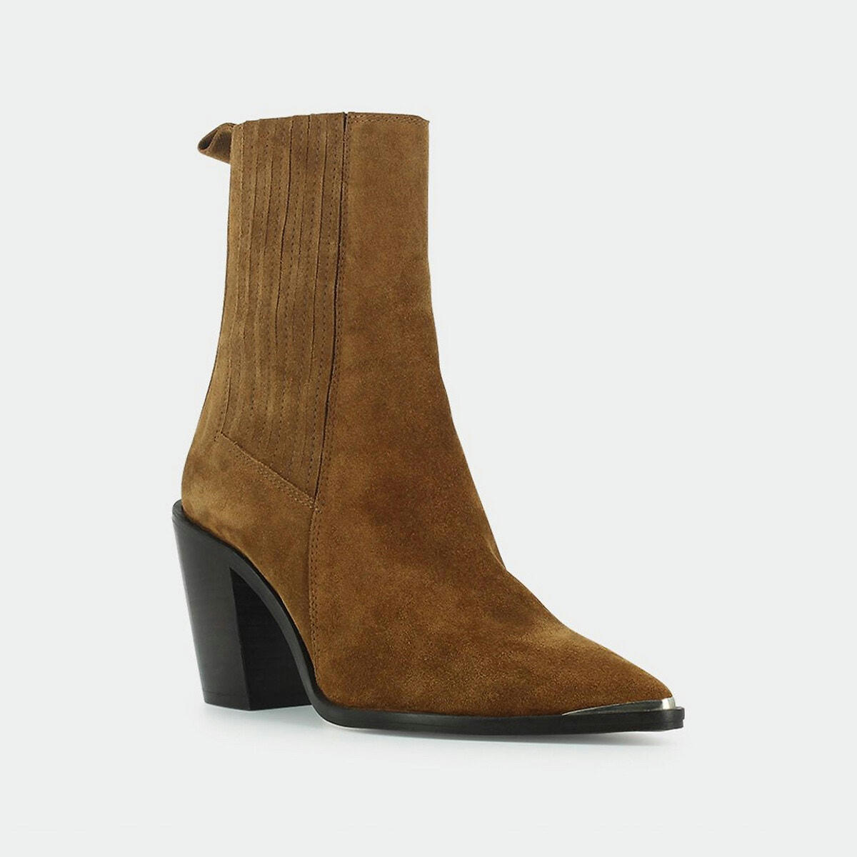 Boots à talon large biseauté et bout pointu BASAMA