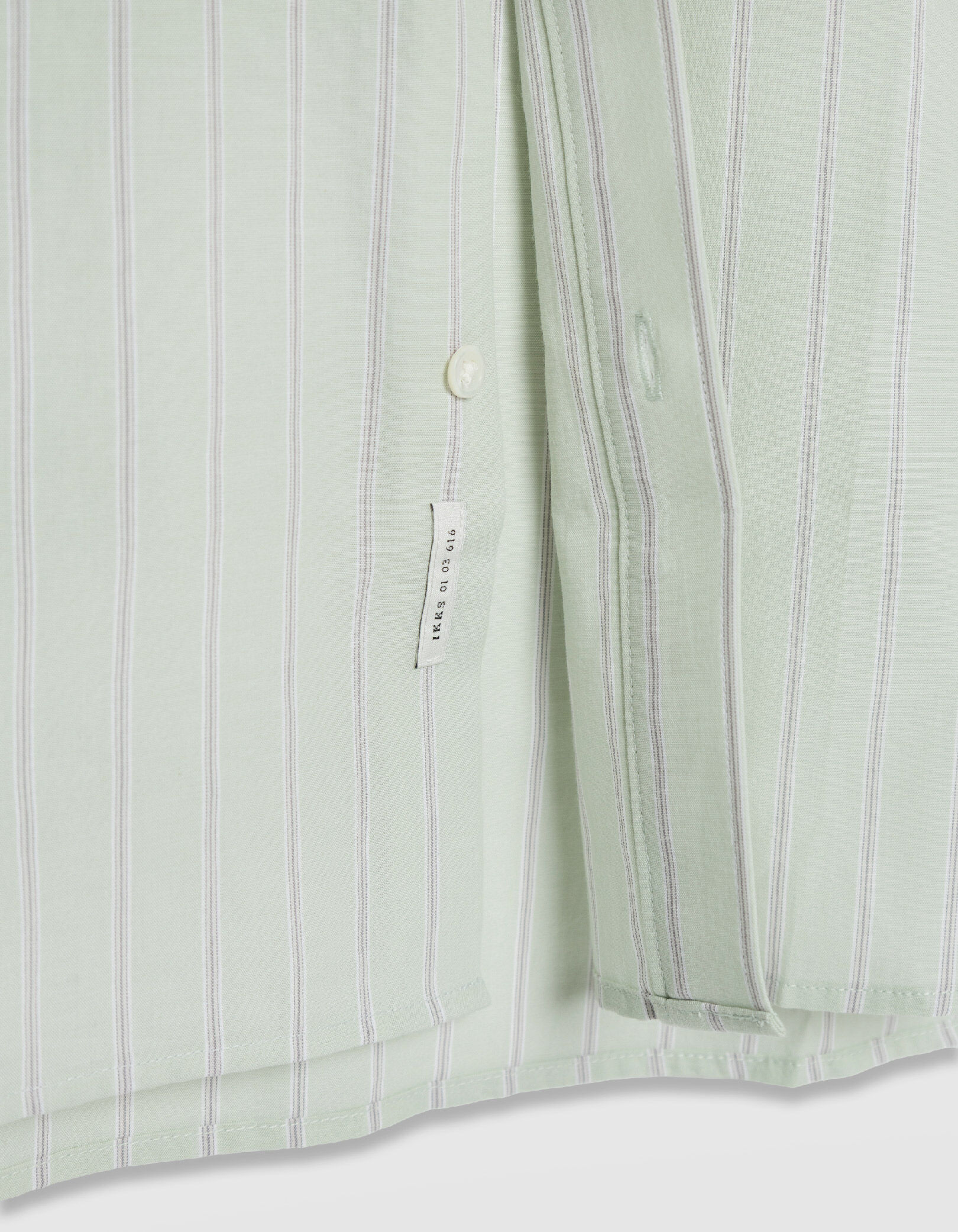 Chemise regular verte coton bio motif rayures Homme