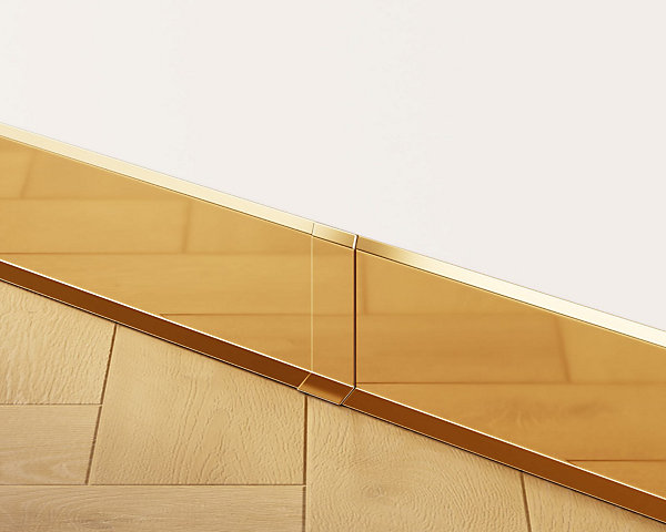 Joint FI en acier inoxydable pour plinthe Or poli - 100mm x 30mm x 12mm